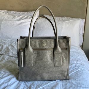 Kate Spade Taupe Pebbled Leather Zip Tote